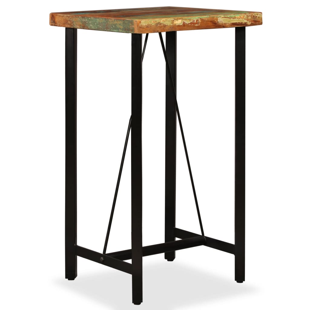 Vetonek Mesa de bar de madera maciza reciclada 60x60x107 cm