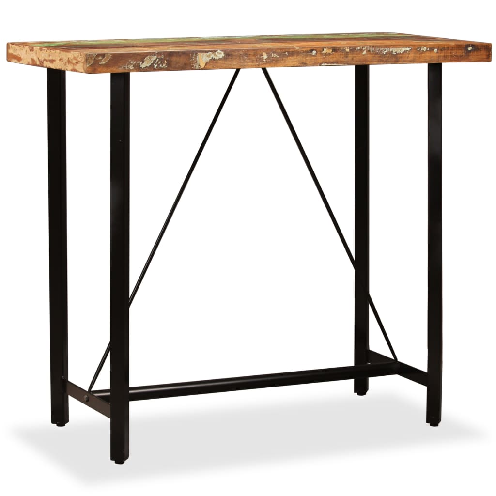 Vetonek Mesa de bar de madera maciza reciclada 120x60x107 cm