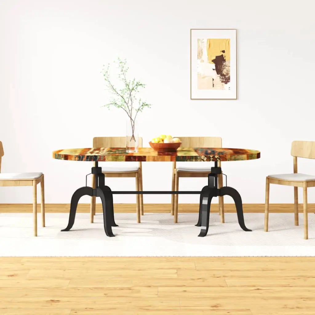 Vetonek Mesa de comedor de madera maciza reciclada y acero 180 cm