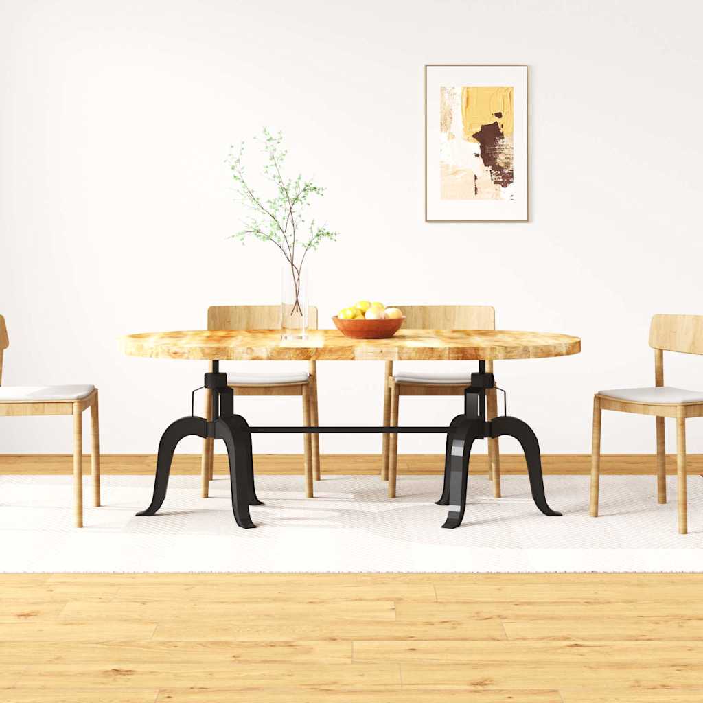 Vetonek Mesa de comedor de madera maciza de mango y acero 180 cm