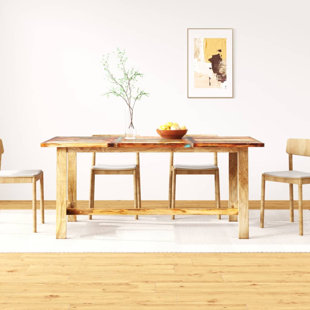 Vetonek Mesa de comedor de madera maciza reciclada 180 cm