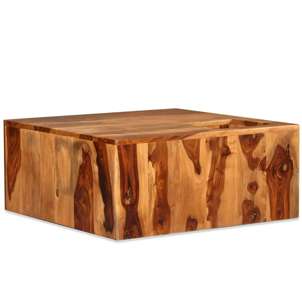 Vetonek Mesa de centro de madera maciza de sheesham 70x70x30 cm