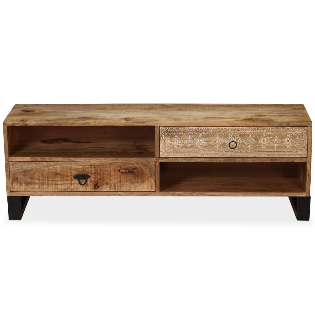 Mueble de TV de madera maciza de mango 120x30x40 cm