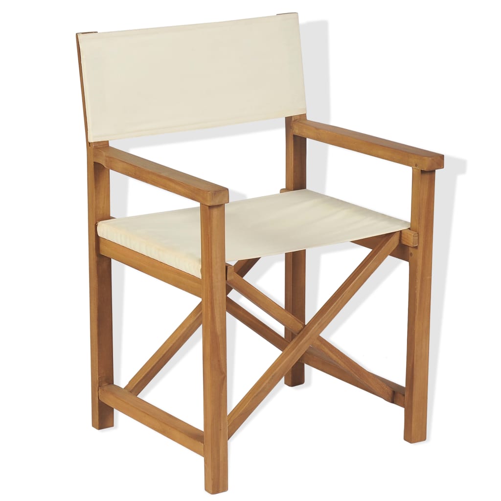 Vetonek Silla de director plegable madera maciza de teca  