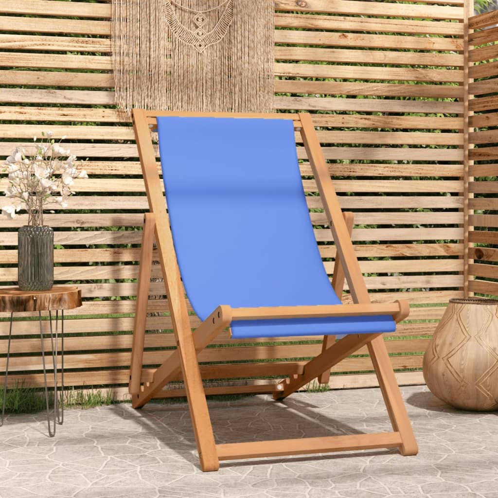 Vetonek Silla de jardín de teca azul 56x105x96 cm