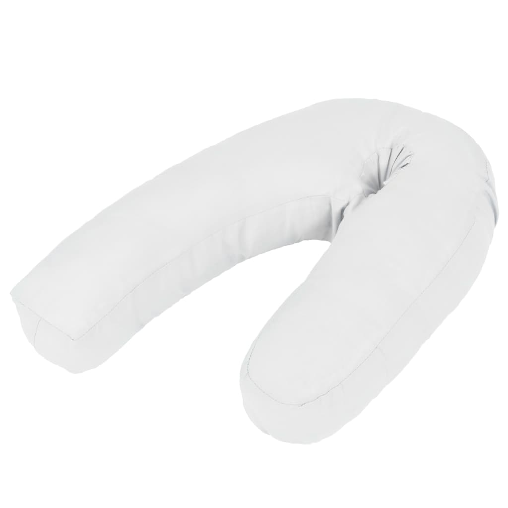 Vetonek Almohada de embarazo con forma de J 54x(36-43) cm blanca