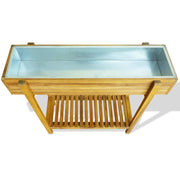 Jardinière en bois d'acacia massif et zinc v2557 - Vetonek