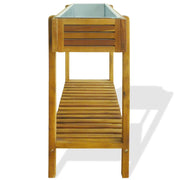 Jardinière en bois d'acacia massif et zinc v2557 - Vetonek