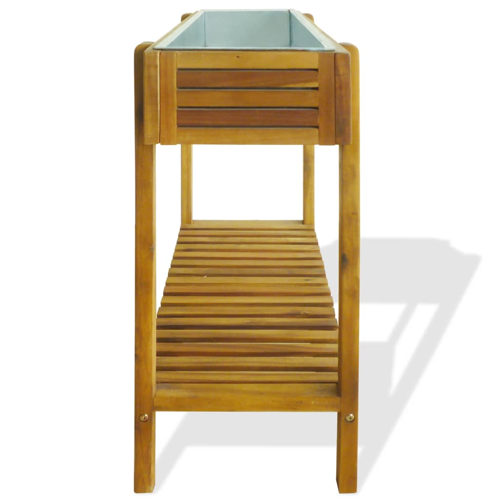 Jardinière en bois d'acacia massif et zinc v2557 - Vetonek