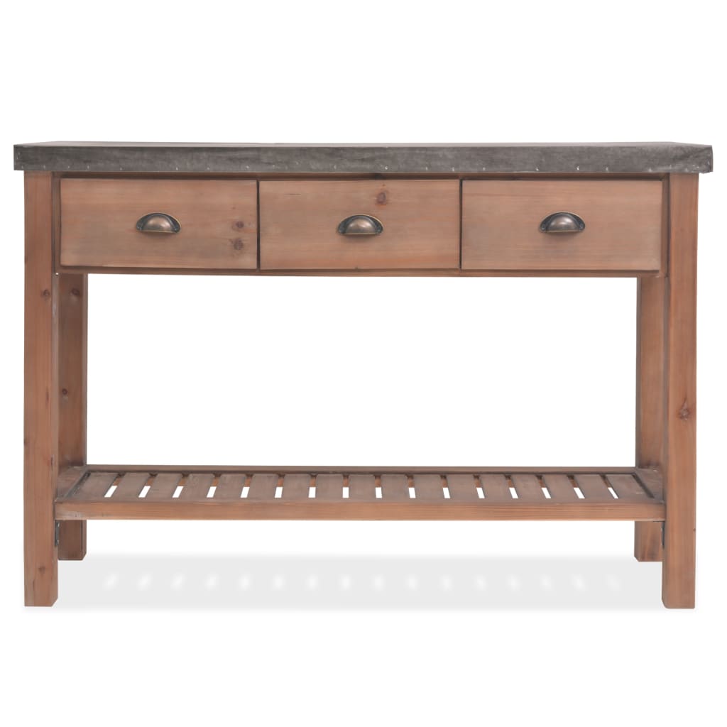 Mesa consola de madera de abeto maciza 122x35x80 cm - Vetonek