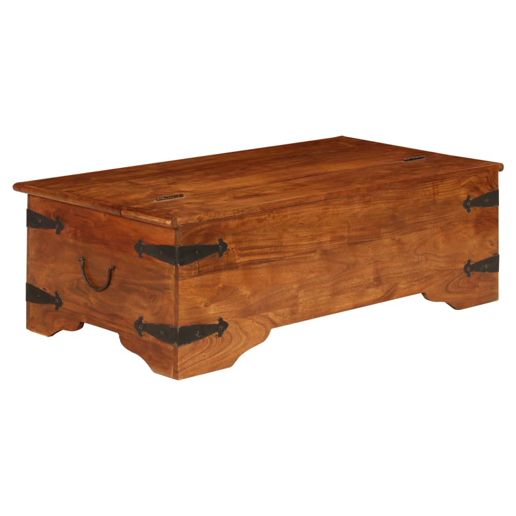 Vetonek Mesa de centro madera maciza acacia acabado miel 110x55x35 cm