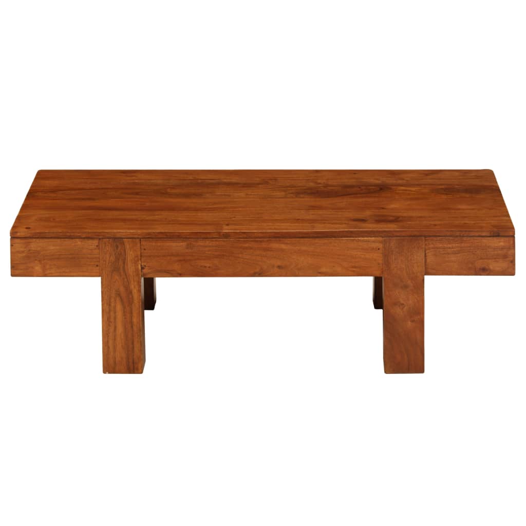 Mesa de centro madera maciza acacia acabado miel 100x50x30 cm