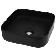 Vetonek Lavabo cuadrado de cerámica negro 38x38x13,5 cm