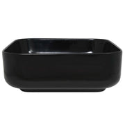 Lavabo cuadrado de cerámica negro 38x38x13,5 cm v8993 - Vetonek