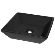 Vetonek Lavabo cuadrado de cerámica negro 41,5x41,5x12 cm