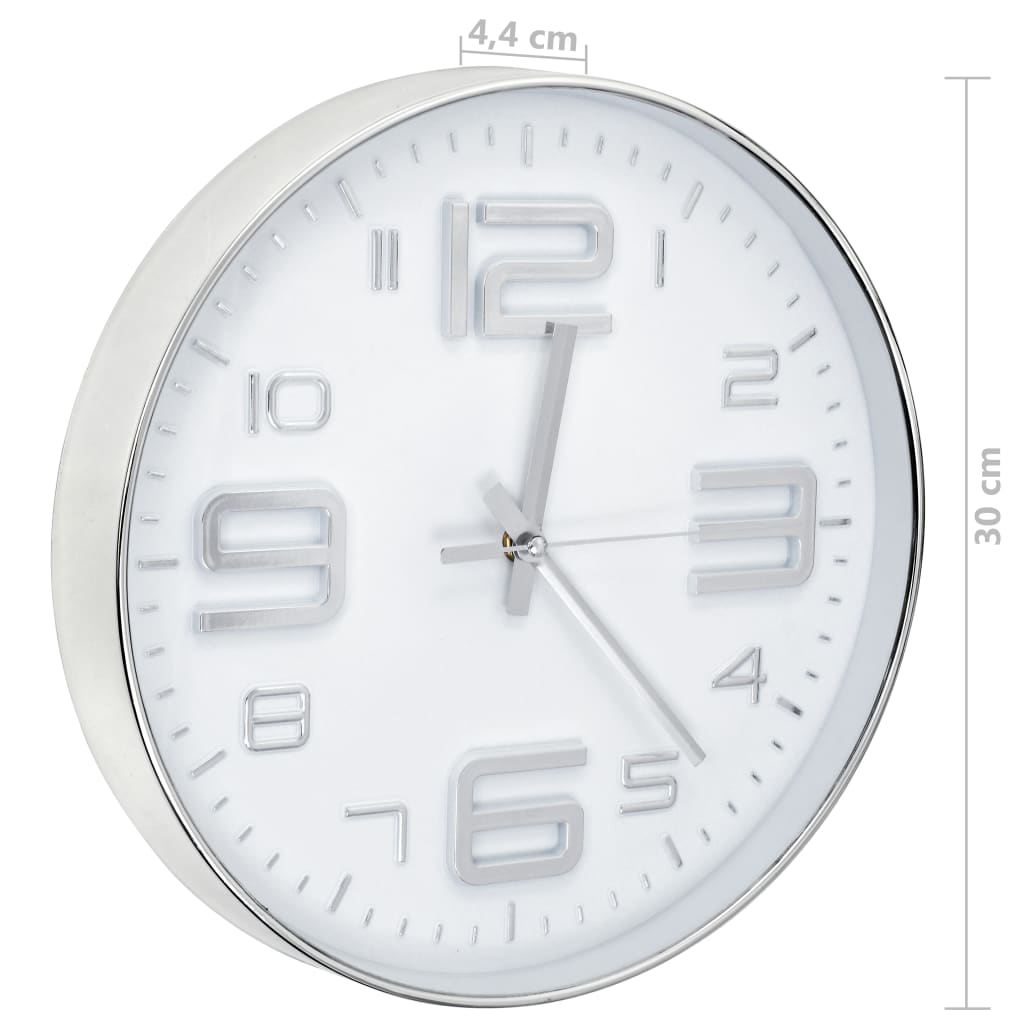 Silver 30 cm wall clock