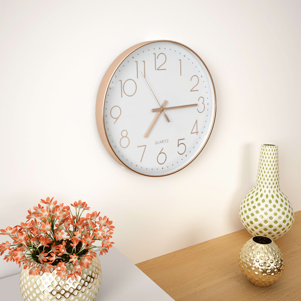 Vetonek Reloj de pared 30 cm rosa dorado