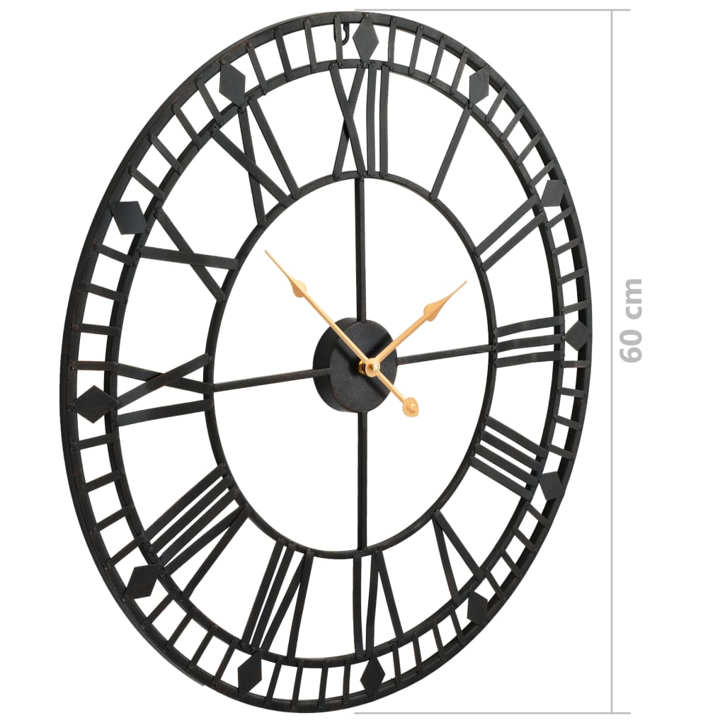 Reloj de pared vintage movimiento cuarzo metal 60 cm XXL vidaXL