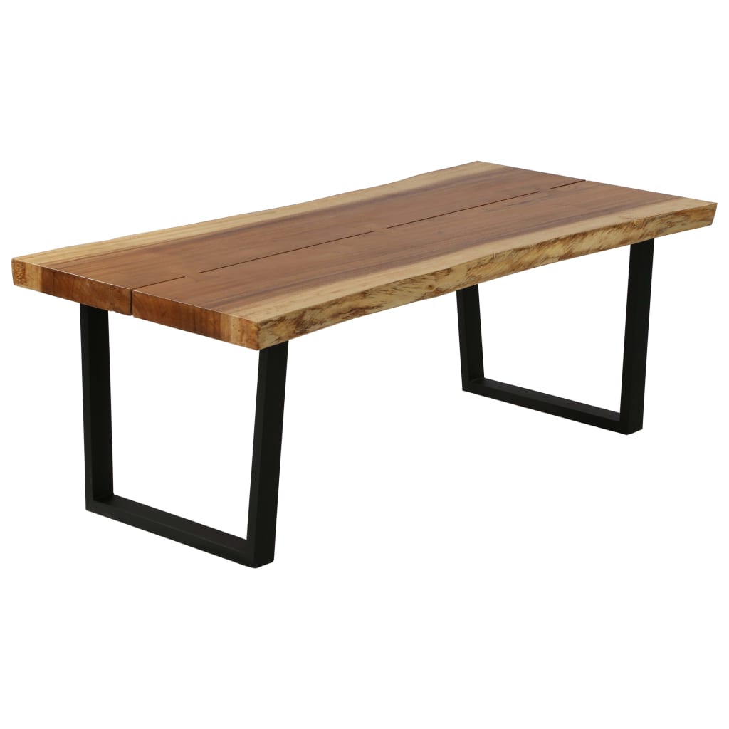 Vetonek Mesa de centro de madera maciza de suar 102x56x41 cm