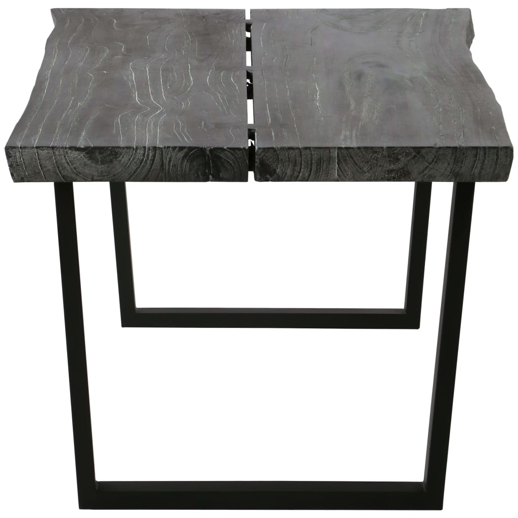 Mesa de centro de madera maciza de mindi gris 102x56x41 cm