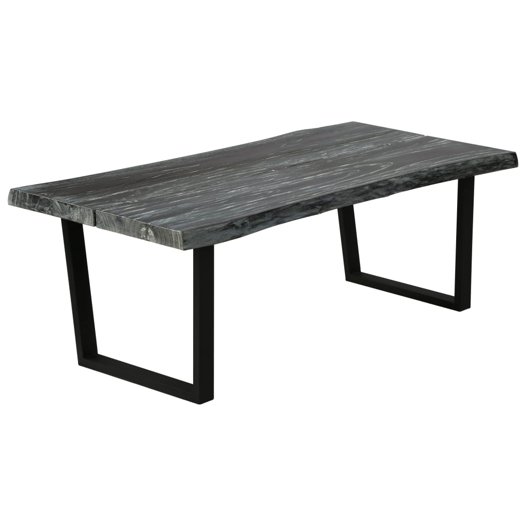 Vetonek Mesa de centro de madera maciza de mindi gris 102x56x41 cm