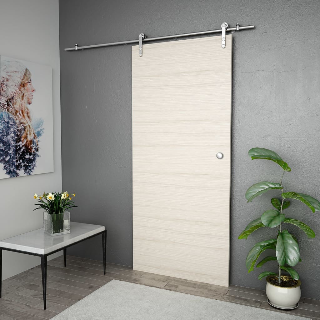 Sliding Puerta Herrajes Kit 183 cm Silver Steel