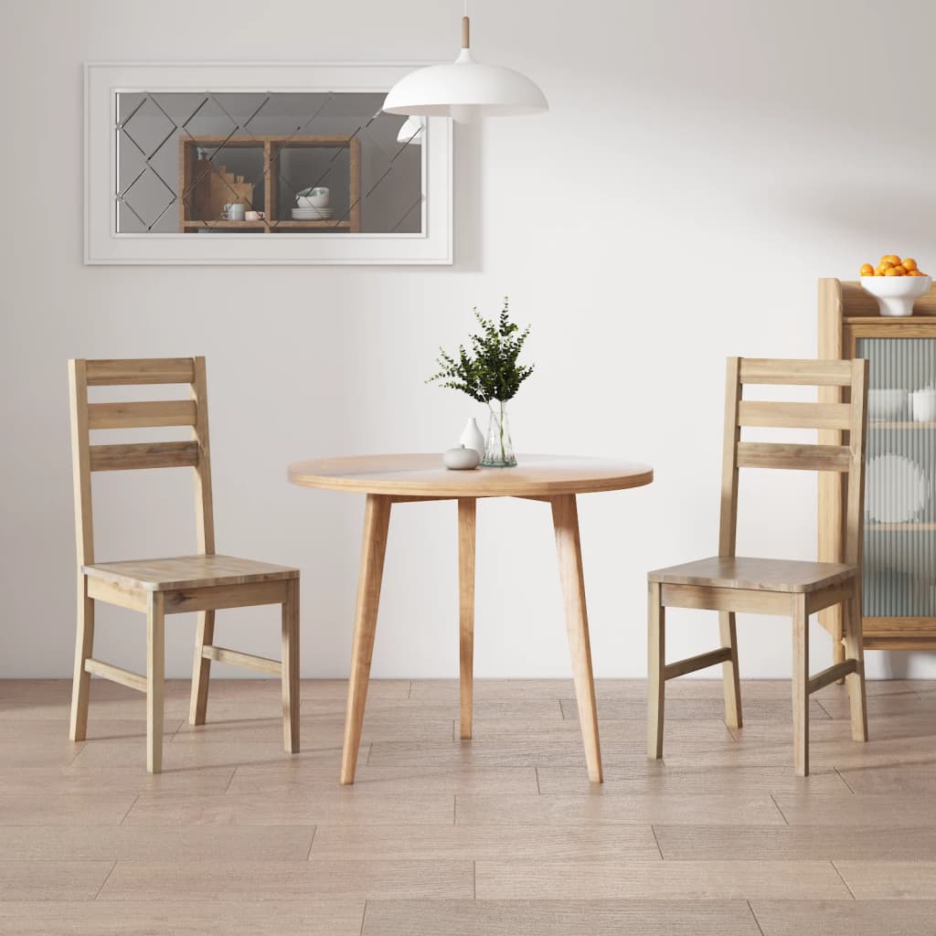 Vetonek Sillas de comedor 2 unidades madera maciza de acacia