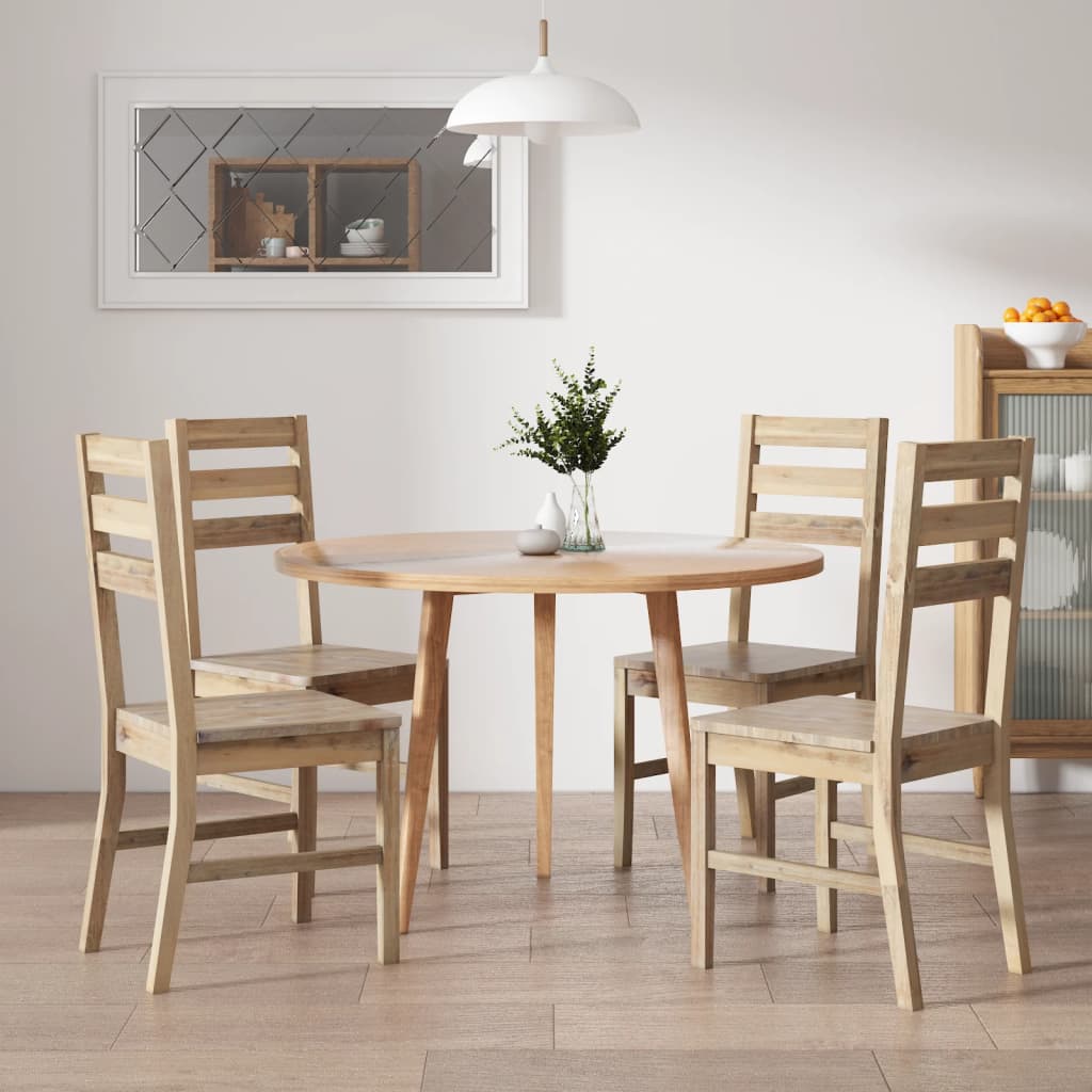 Vetonek Sillas de comedor 4 unidades madera maciza de acacia