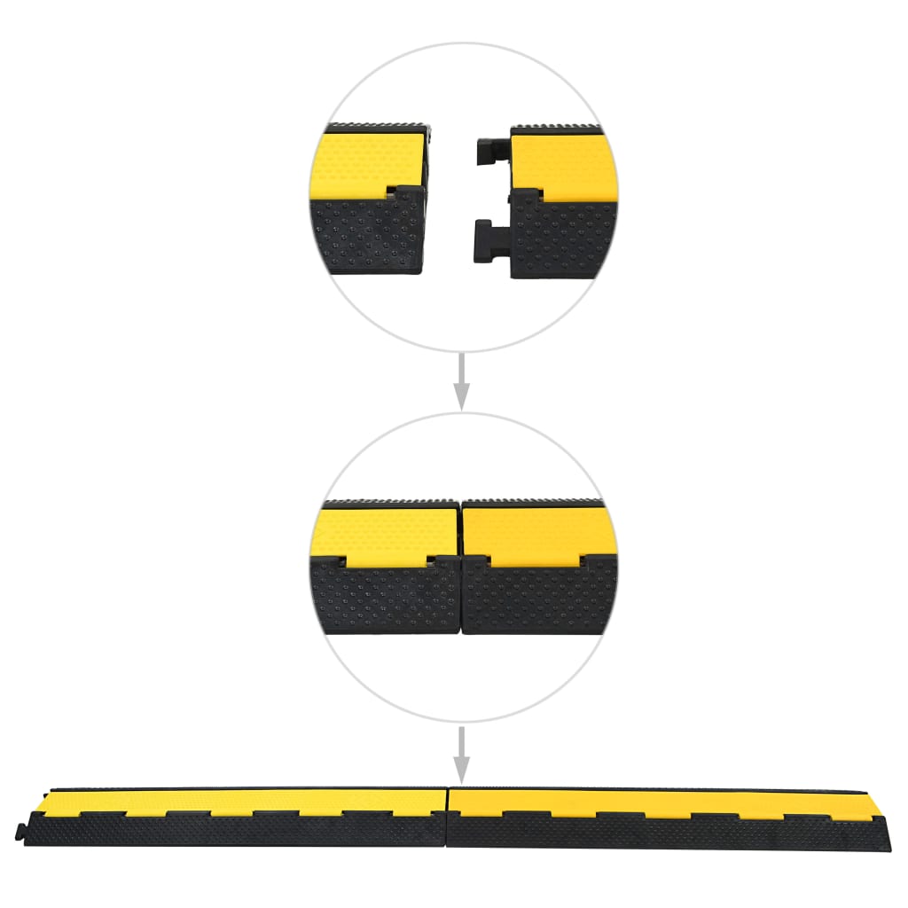 Rampas protectoras de cables 4 uds 2 canales goma 101,5 cm vidaXL