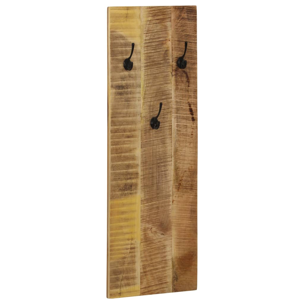 Percheros de pared 2 uds madera maciza de mango 36x110x3 cm