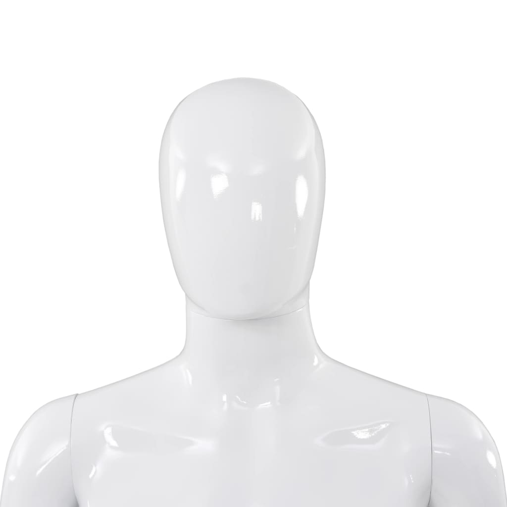 Maniquí de hombre completo base vidrio blanco brillante 185 cm vidaXL