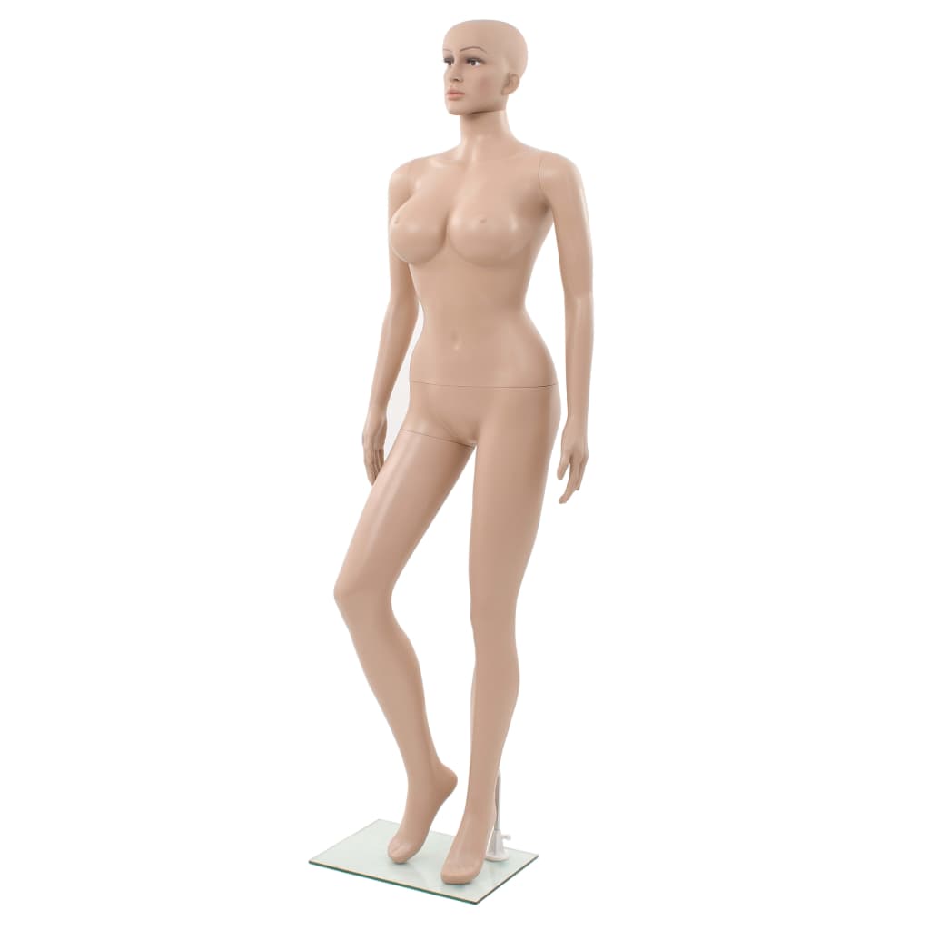 Vetonek Maniquí femenino con base de vidrio beige 180 cm