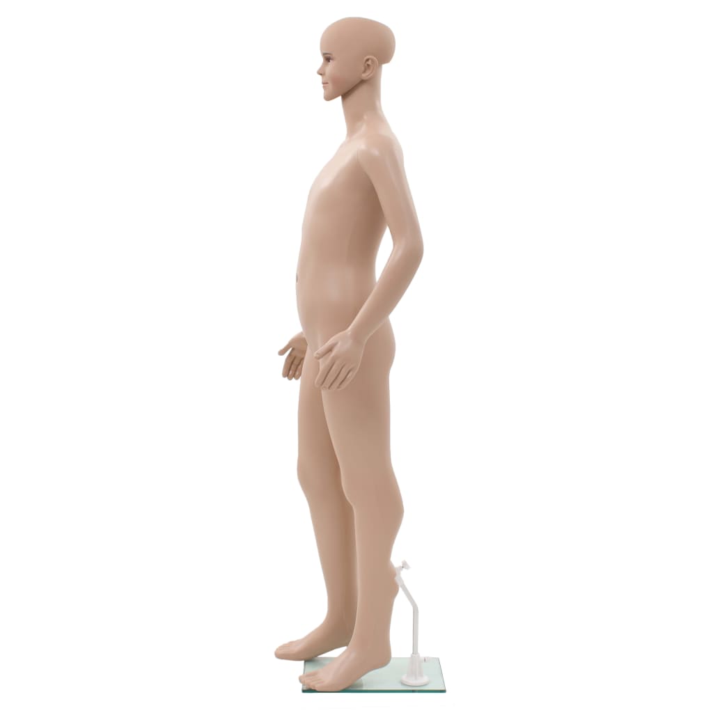 Mannequim de corpo inteiro com base de vidro bege 140 cm