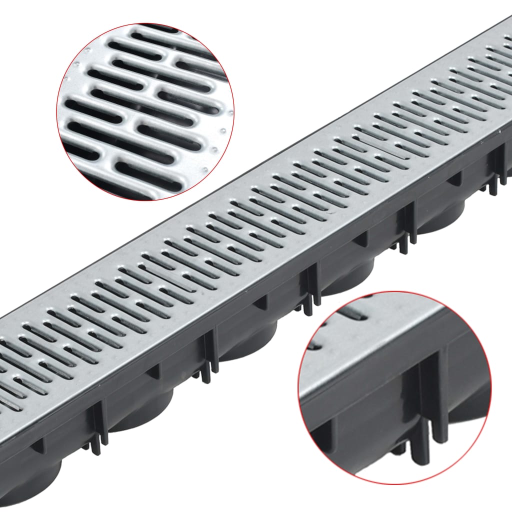 Drainage channels 6 units galvanized steel 6 m v8039 - Vetonek