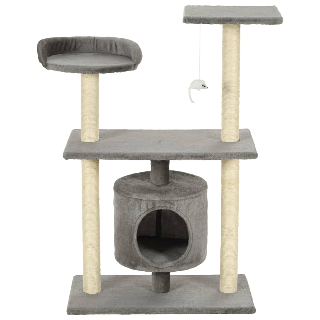 Cat dash with sisal scratch poles 95 cm gray