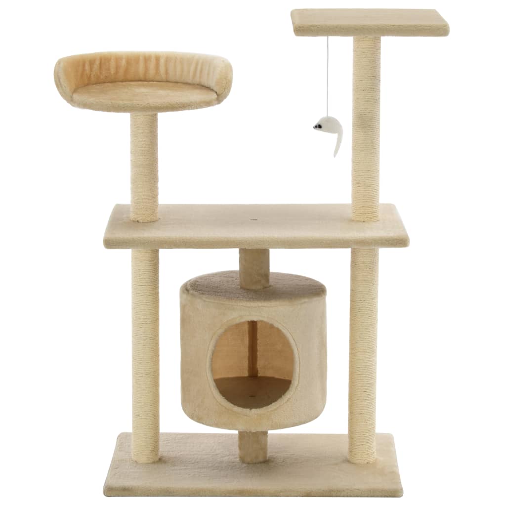 Rascador para gatos con postes rascadores de sisal 95 cm beige vidaXL