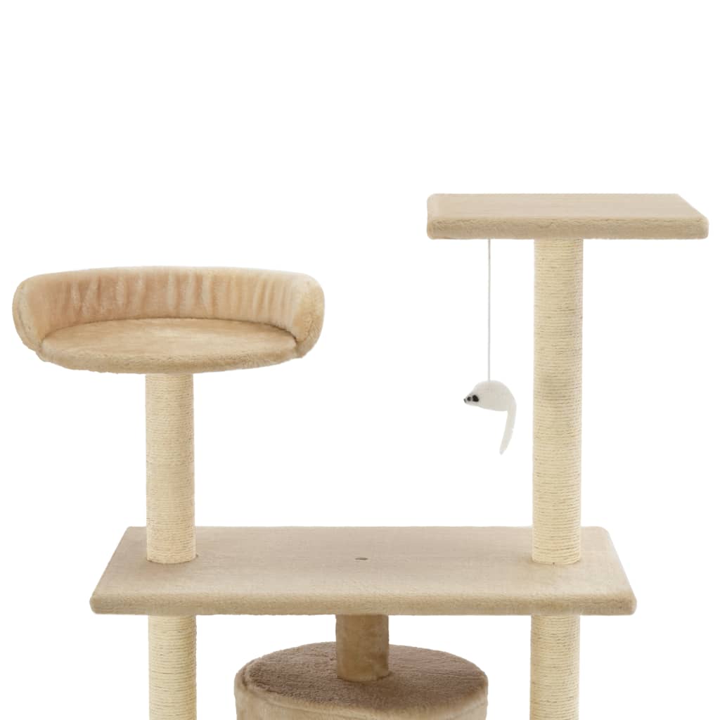 Rascador para gatos con postes rascadores de sisal 95 cm beige vidaXL