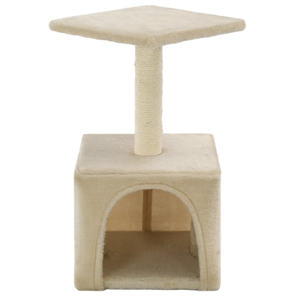 Rascador para gatos con poste de sisal 55 cm beige