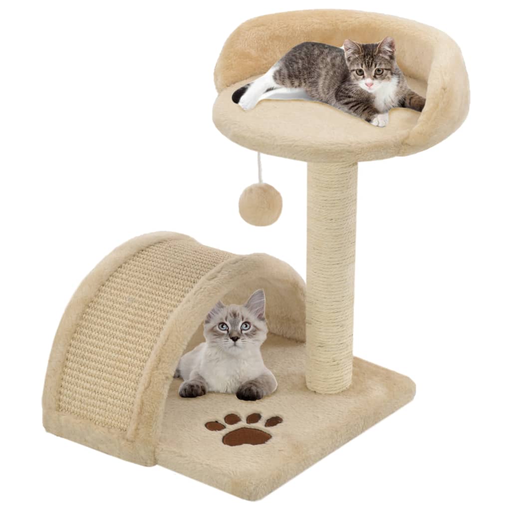 Vetonek Rascador para gatos con poste de sisal 40 cm beige y marrón