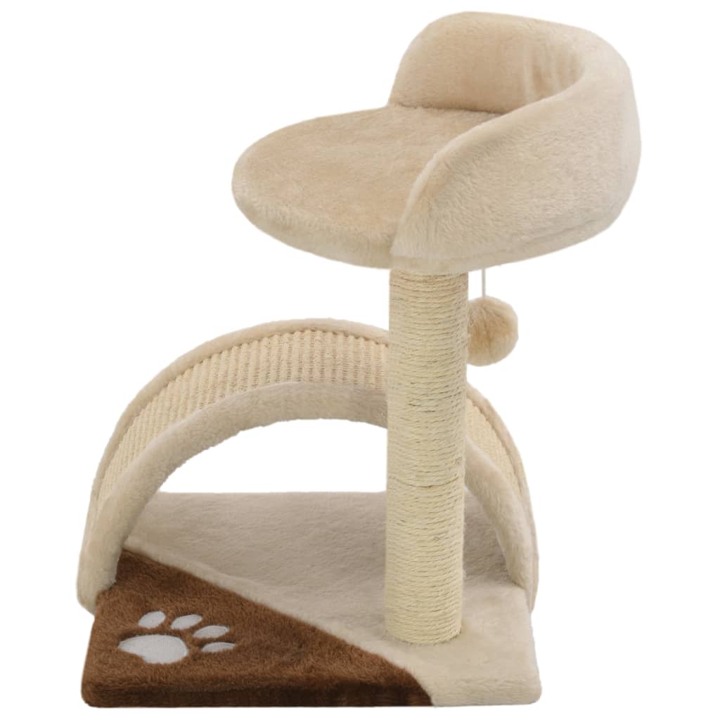 Rascador para gatos con poste de sisal 40 cm beige y marrón