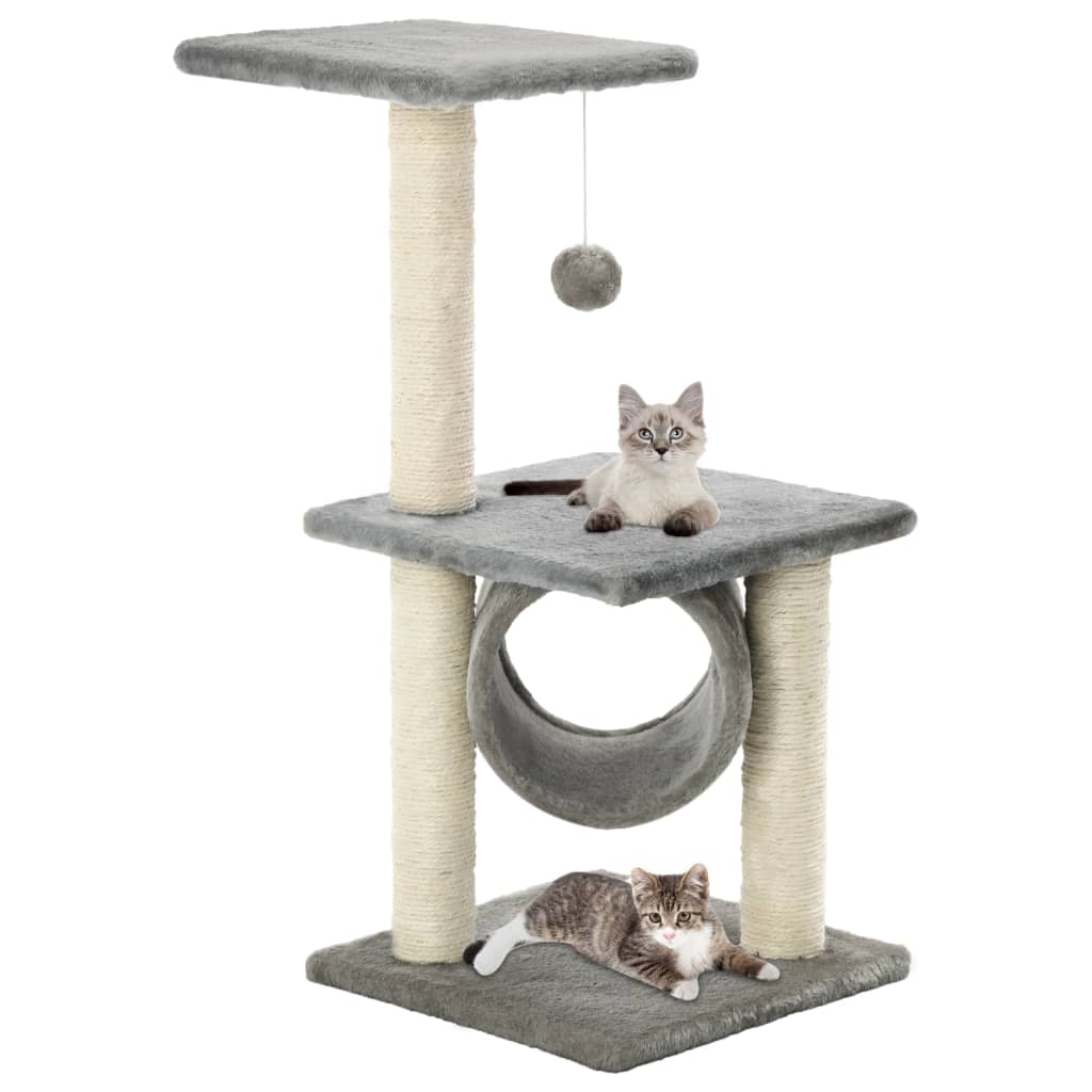 Vetonek Rascador para gatos con poste rascador de sisal 65 cm gris