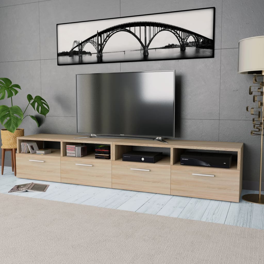 Vetonek Mueble de TV 2 piezas madera de ingeniería roble 95x35x36 cm