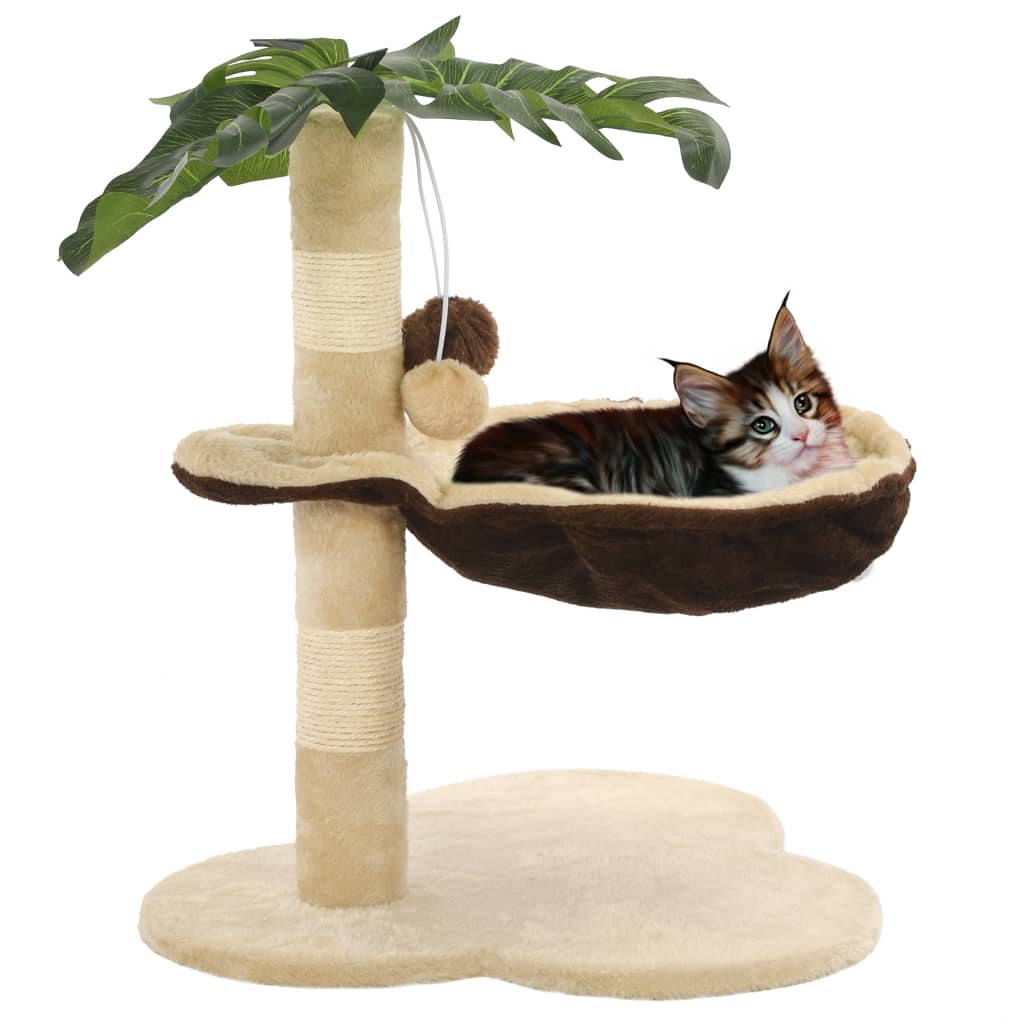 Vetonek Rascador para gatos con poste de sisal 50 cm beige y marrón