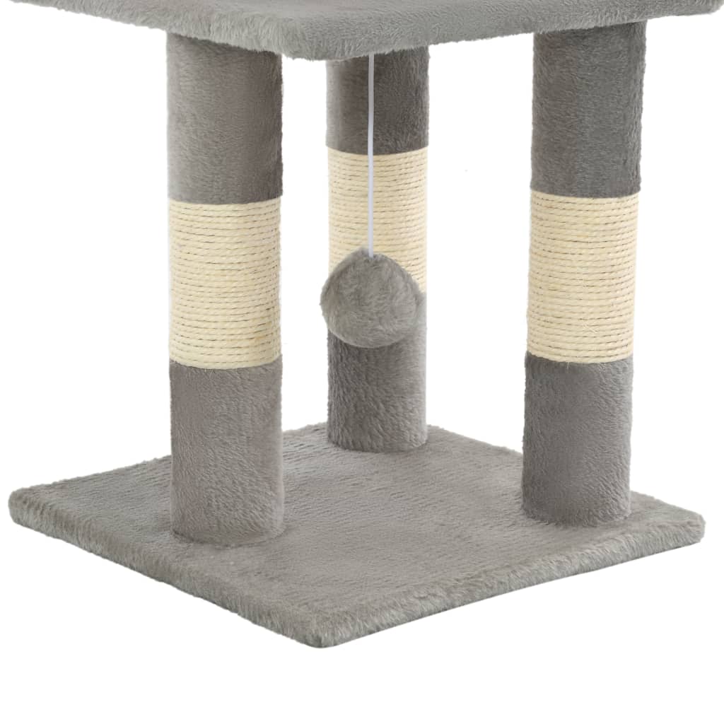 Rascador para gatos con poste de sisal 65 cm gris