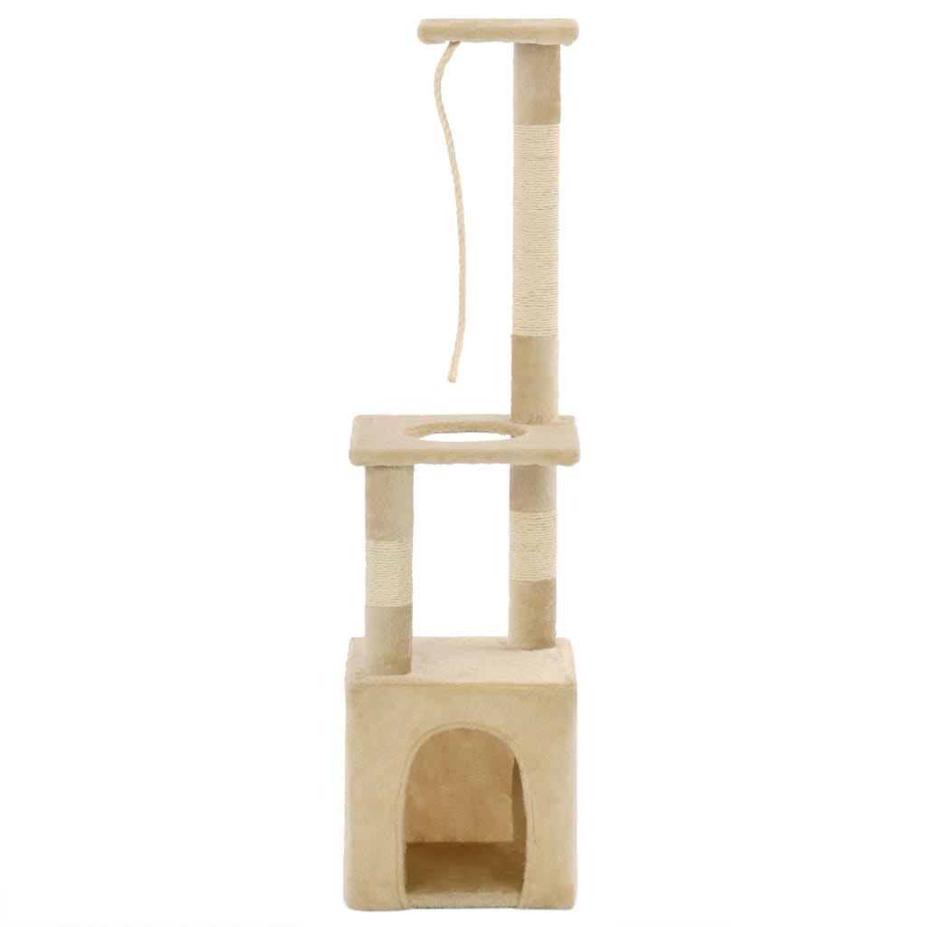 Rascador para gatos con poste rascador de sisal 109 cm beige