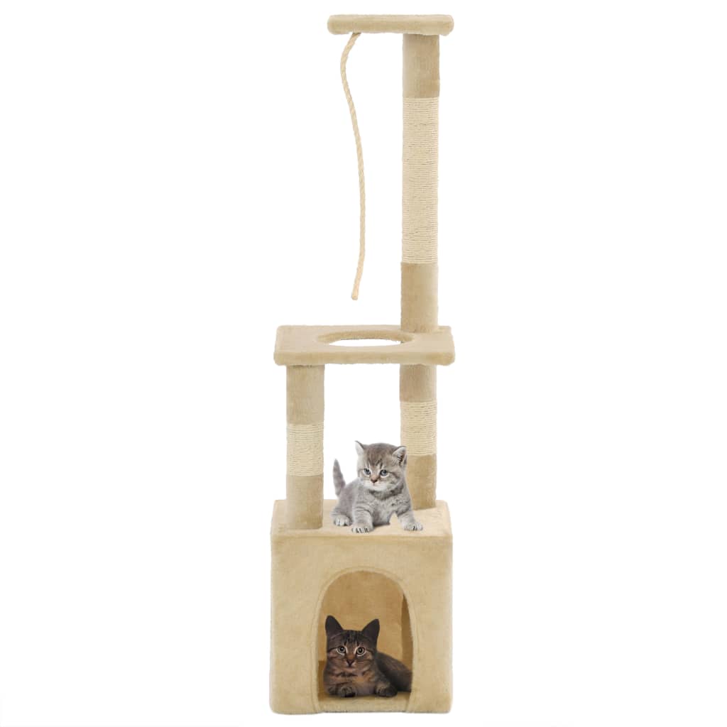 Vetonek Rascador para gatos con poste rascador de sisal 109 cm beige