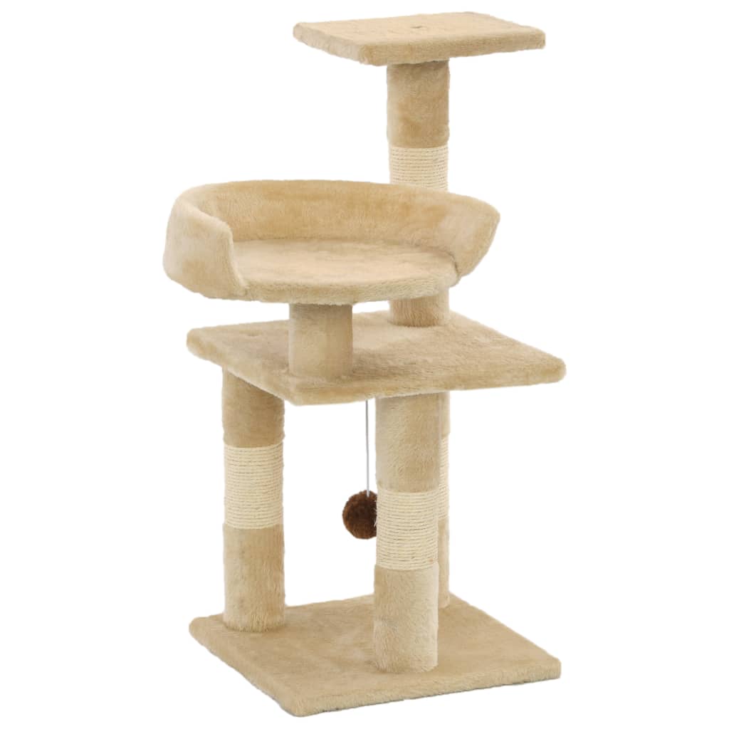 Vetonek Rascador para gatos con postes de sisal 65 cm beige