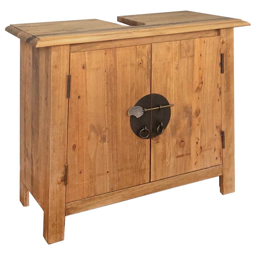 Vetonek Mueble de lavabo madera maciza de pino 70x32x63 cm  