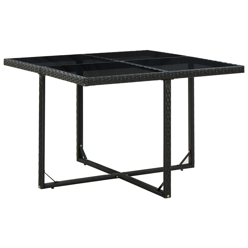 Set comedor de jardín 5 piezas y cojines ratán sintético negro vidaXL