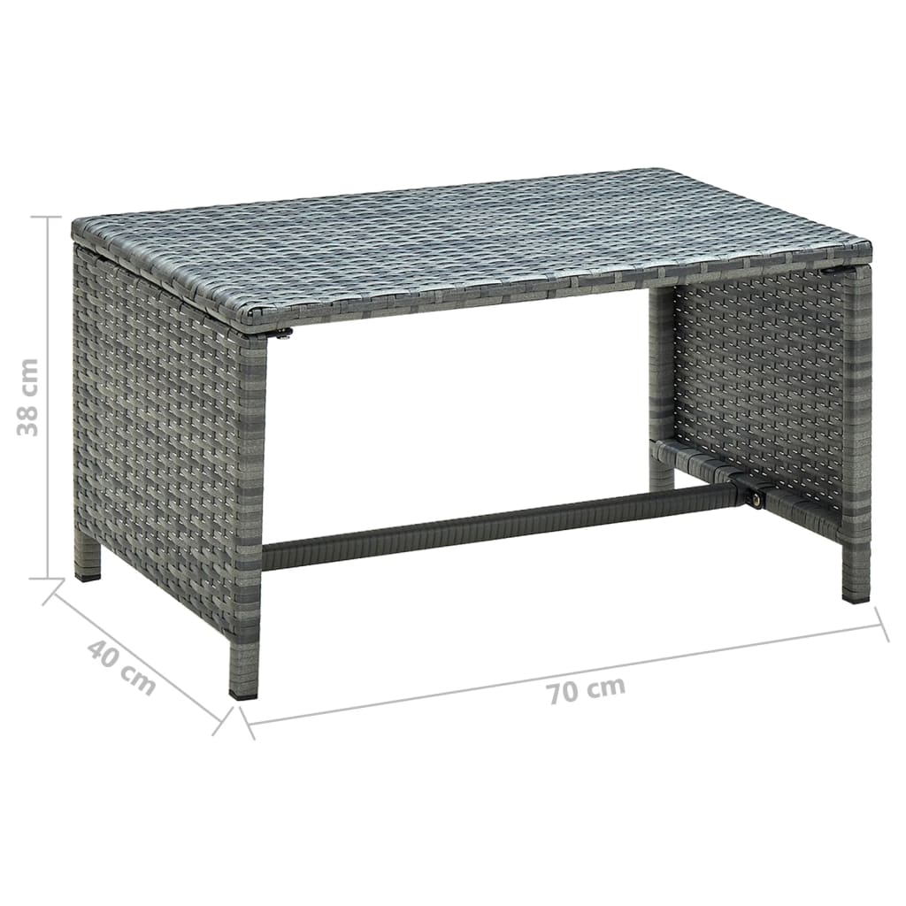 Set muebles de jardín 4 piezas y cojines ratán sintético gris vidaXL